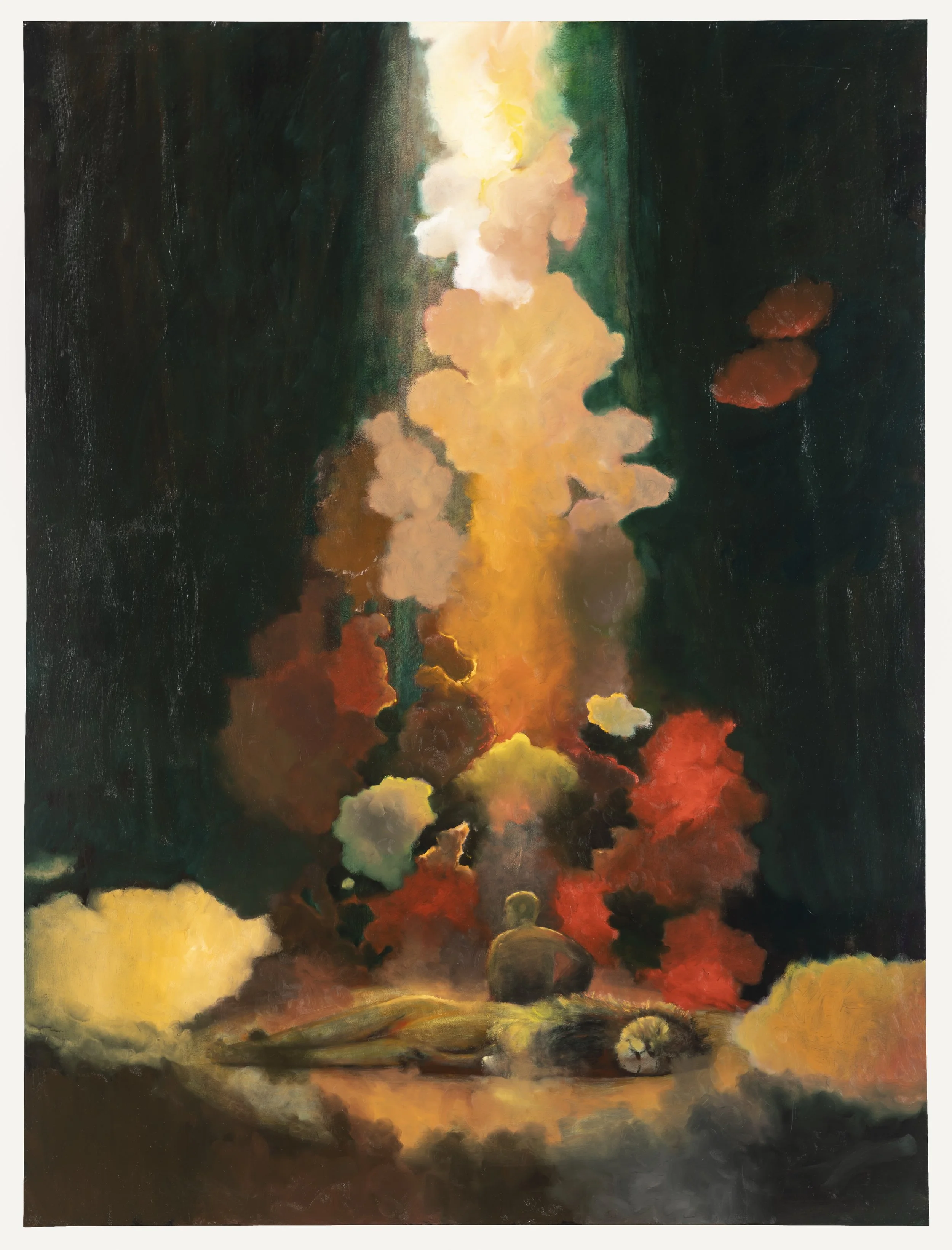 Daniel in the Lion's Den (Zelensky), 2022, oil on canvas, 48 x 36 in.