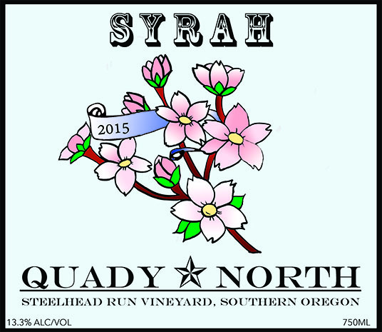 Quady North Syrah Steelhead Run Vineyard label