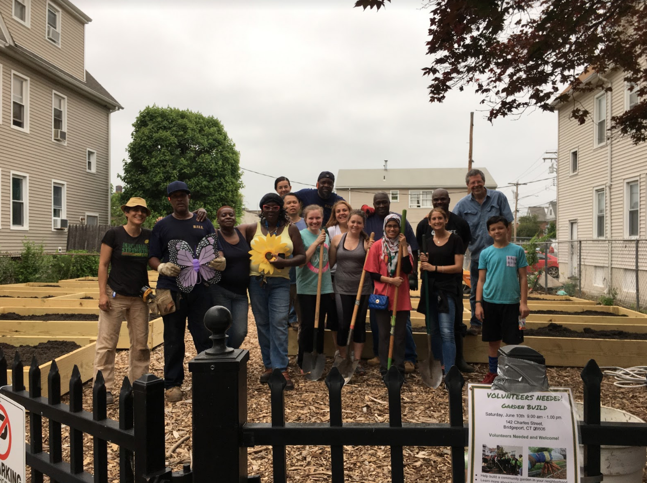 Many members of the community came out to help rebuild Charles St. community garden!