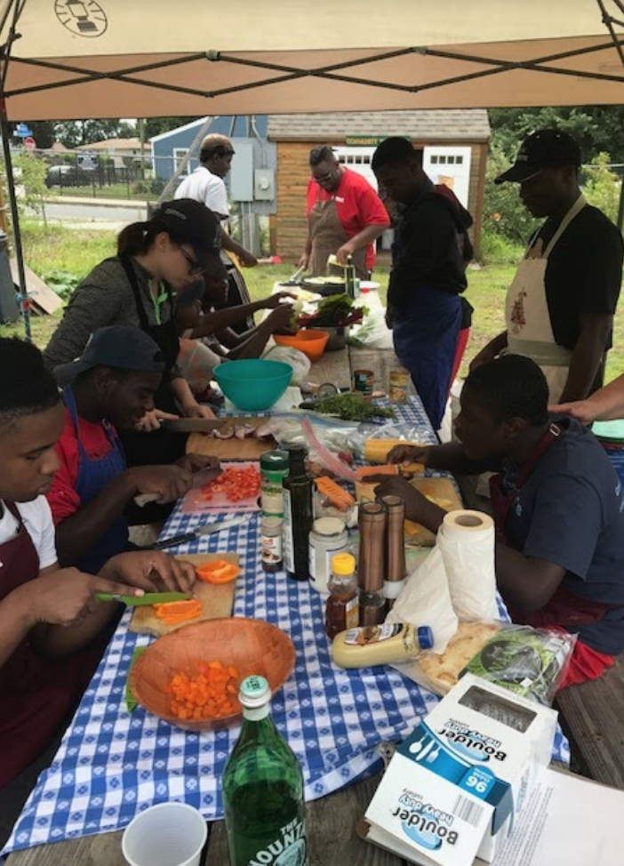 A cooking workshop with our 2017 summer Youth Crew!
