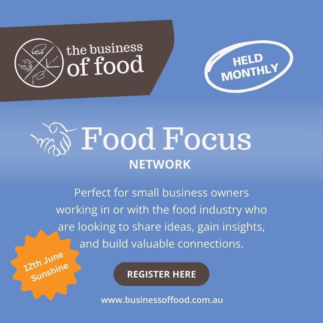 We are SO happy to be back in Melbourne's western suburbs next month at iHarvest Coworking Sunshine with the Food Focus Network. If you are one of the very creative and innovative food businesses we know hang out in this area, make sure you book your