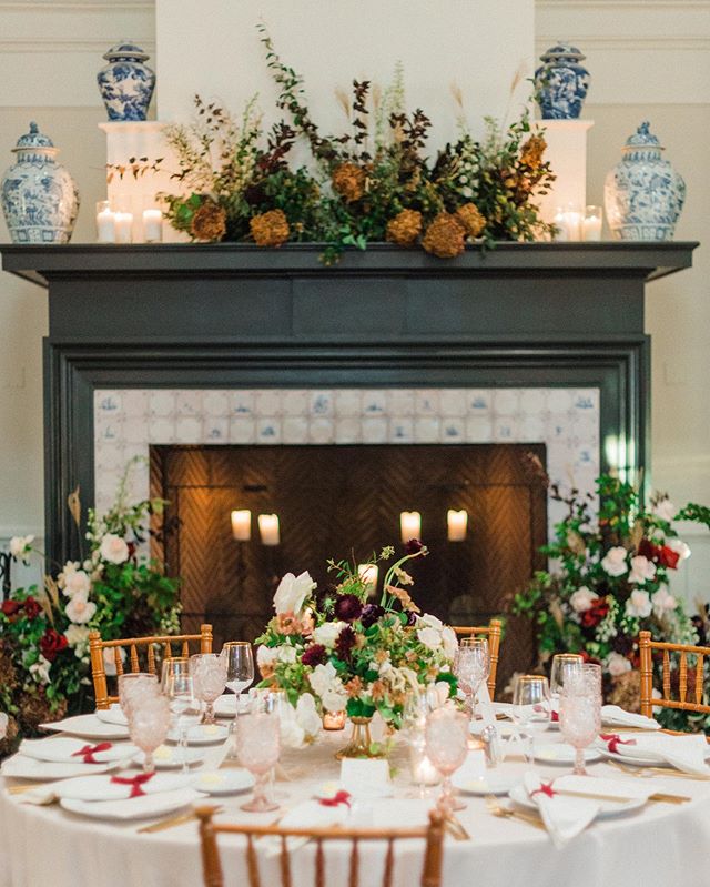 Swoon-worthy mantel at our last wedding of 2019!  Photo Talent: @mandaweaver  Wedding Planning &amp; Design: @rebeccathomasevents  Florals: @steelcut_md  Venue: @innatperrycabin  Stationery: @cink_art  #easternshorewedding #wedding #weddings #beautif