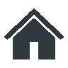 Icon of a simple house with a peaked roof and door