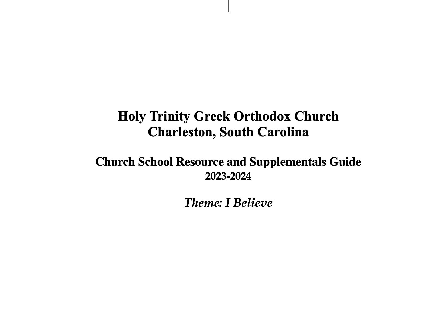 Sunday School Supplementals