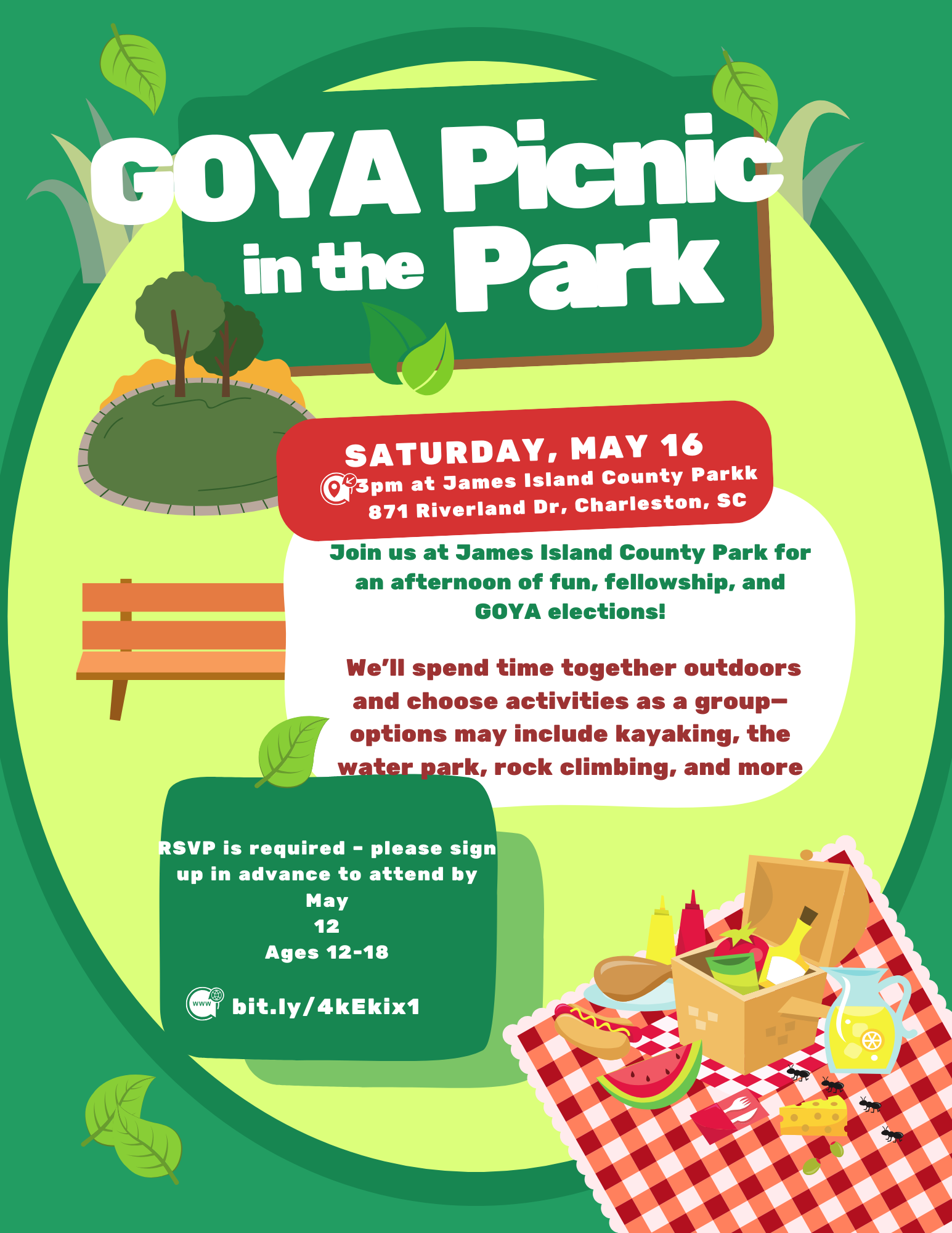 GOYA Picnic at James Island County Park May 16