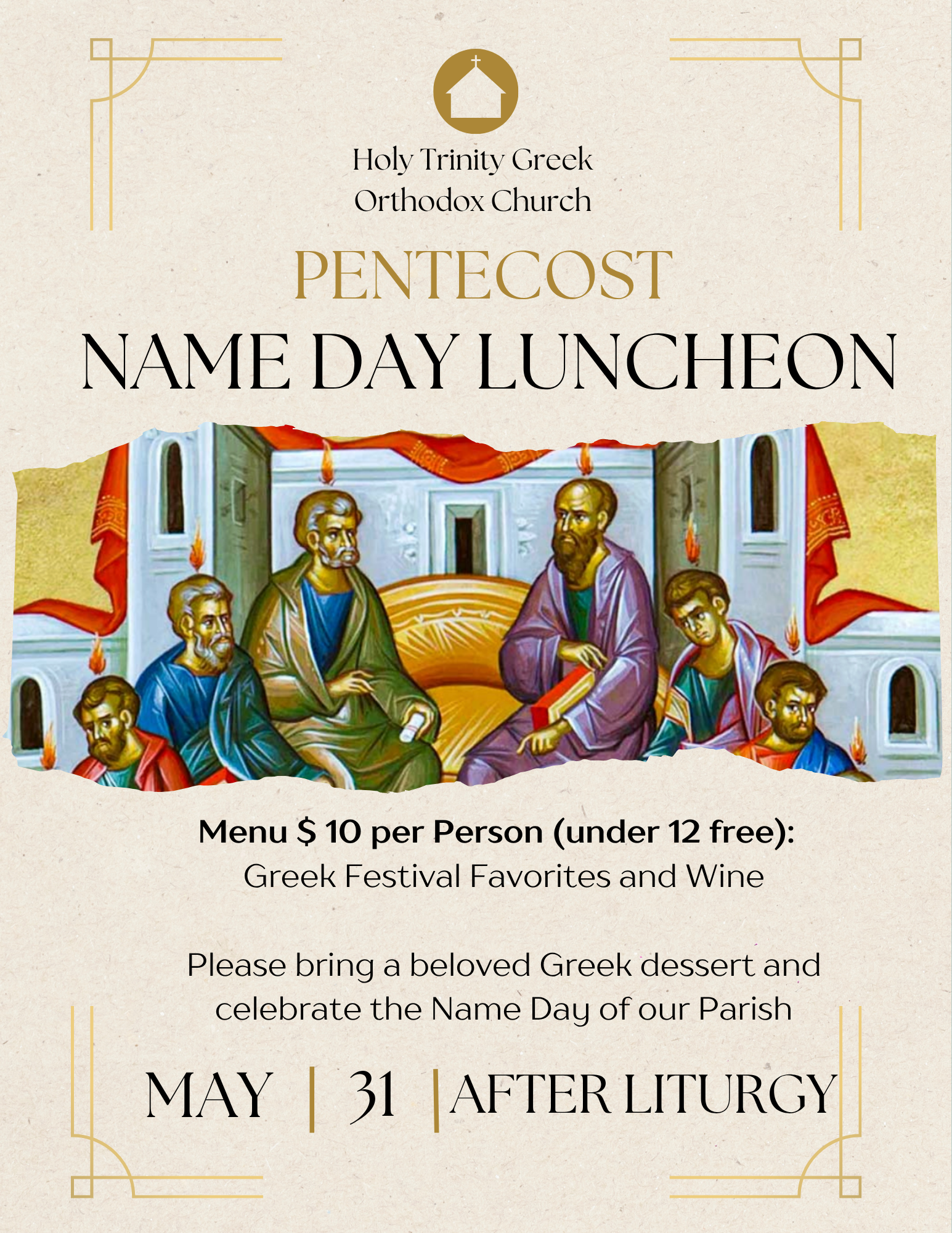 Pentecost Name Day Luncheon May 31 After Liturgy