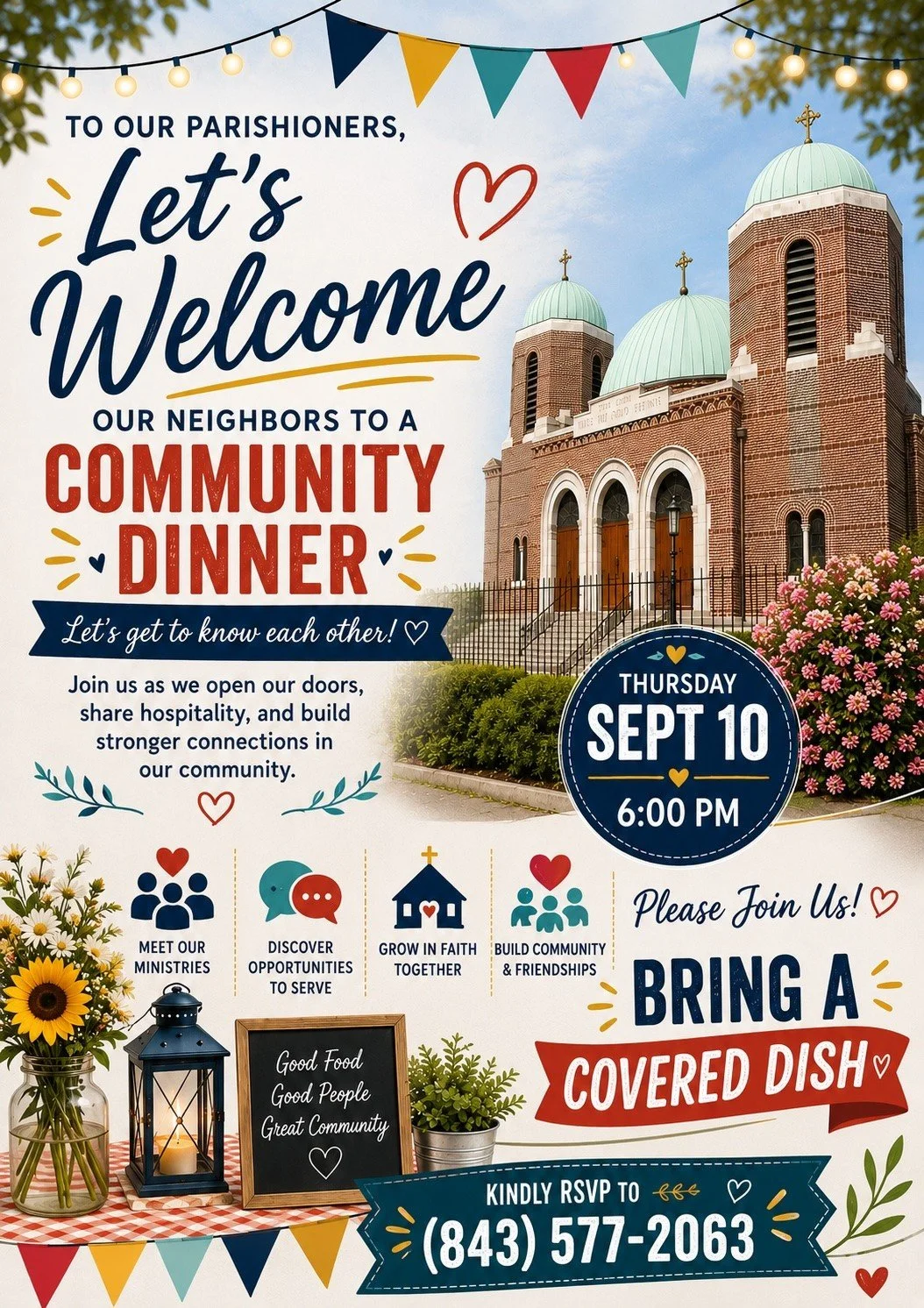Community Dinner Sept 10 at 6pm