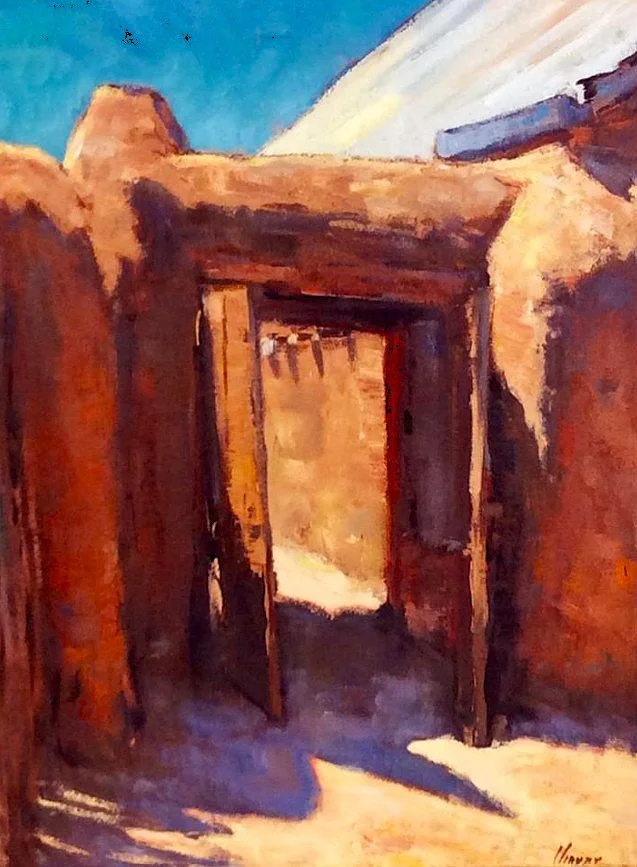 SOLD Adobe Doorway Oil 16" x 12"