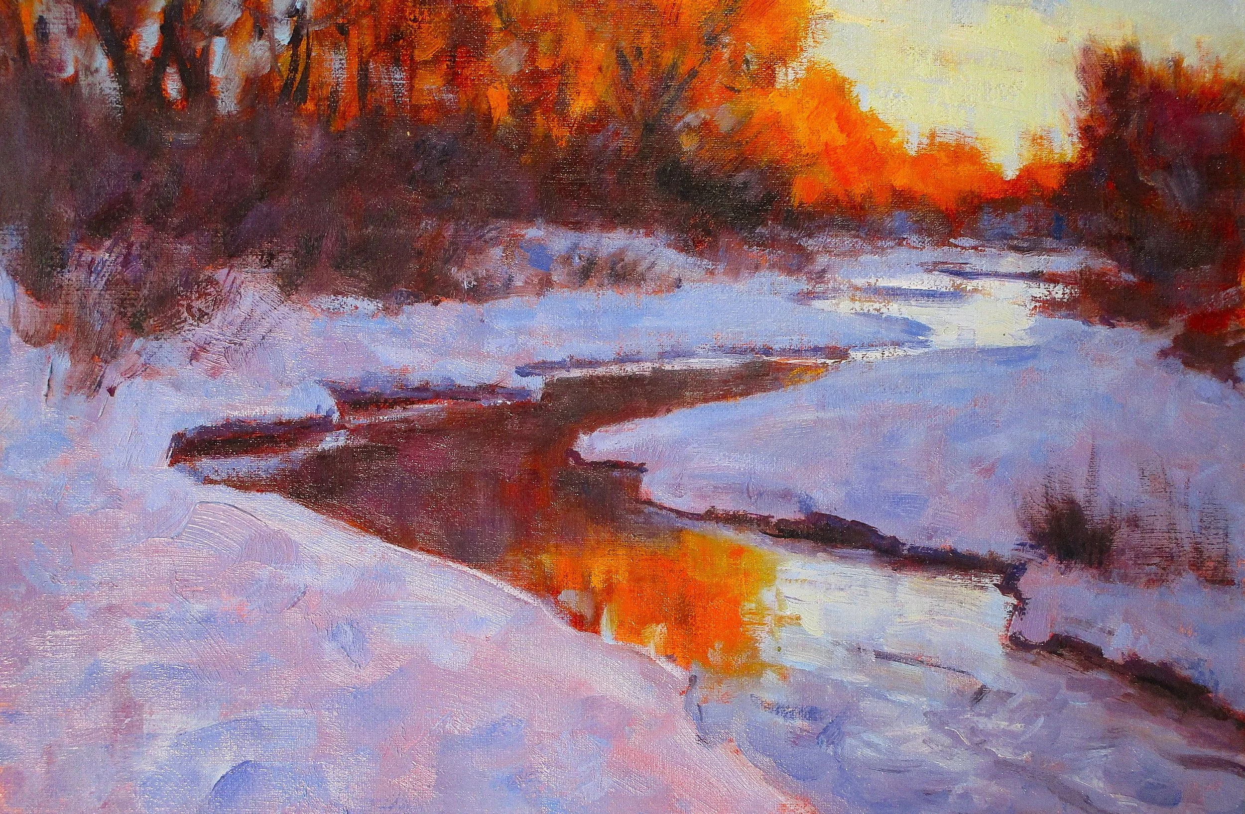 Sunrise on the Cherry Creek OIl 10" x 16" Wildhorse Gallery