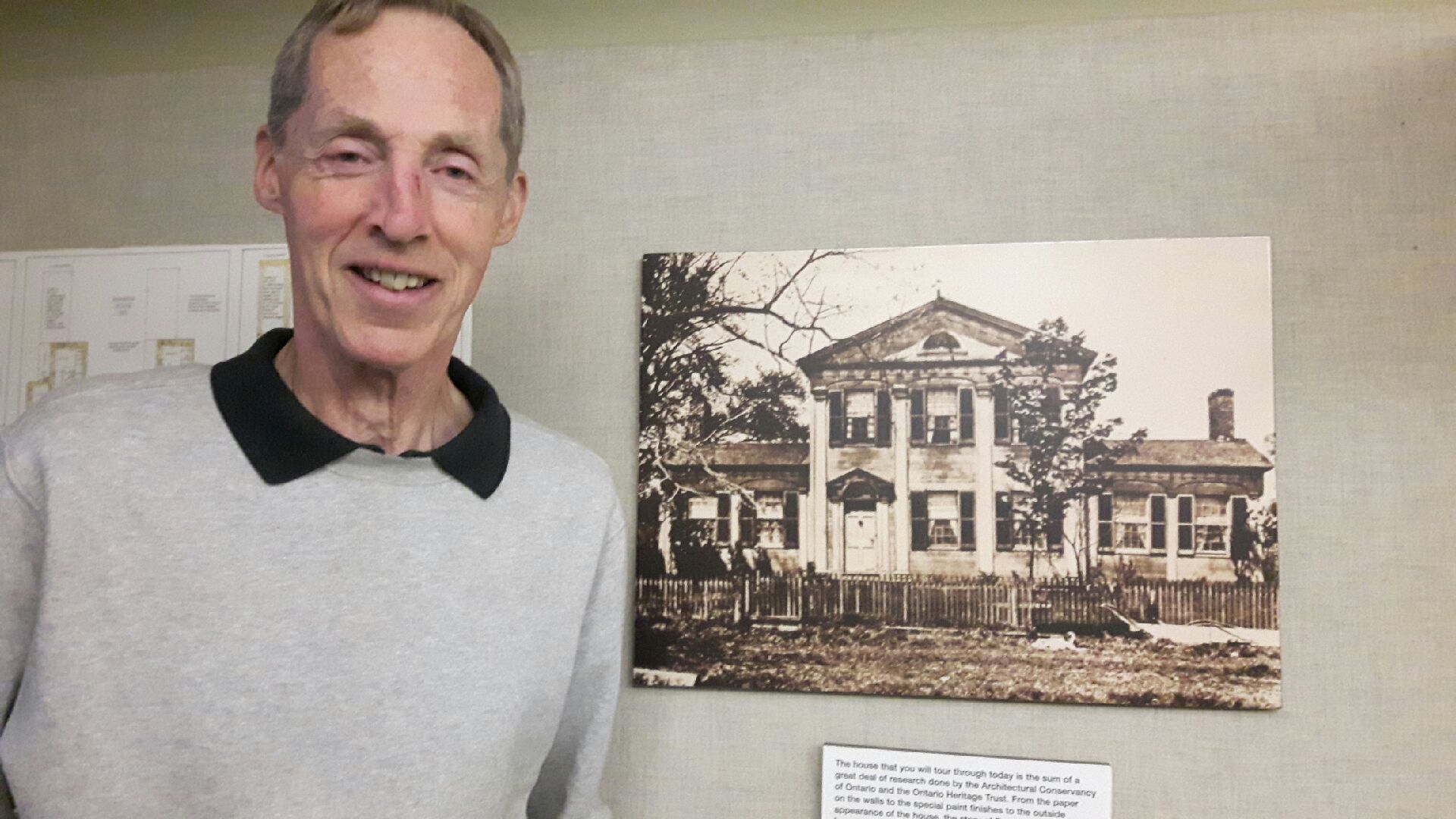  Architectural Conservancy of Ontario East Northumberland branch director Richard Holland is seen with an iconic photo of Barnum House. 
