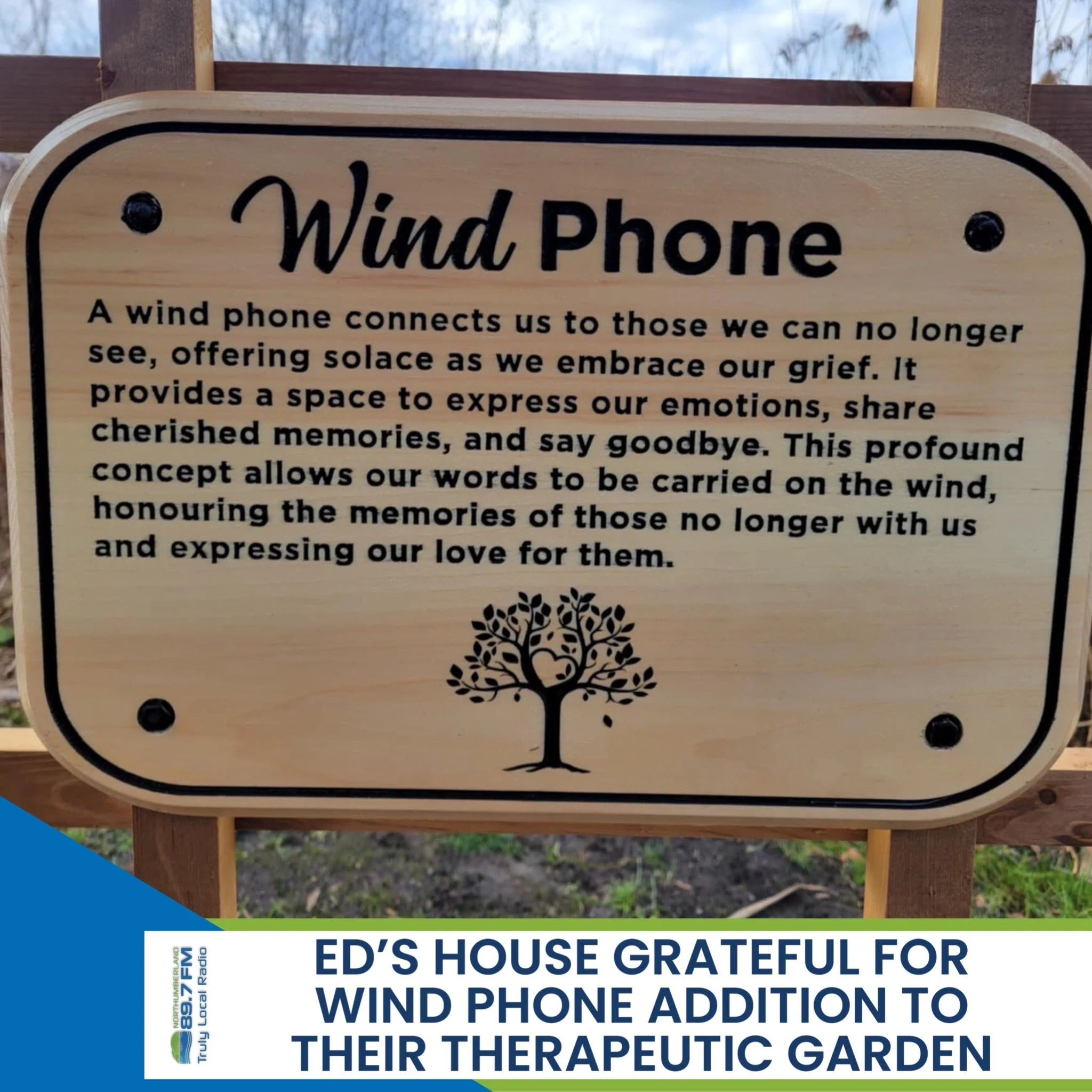 Ed's House grateful for Wind Phone addition to their Therapeutic Garden