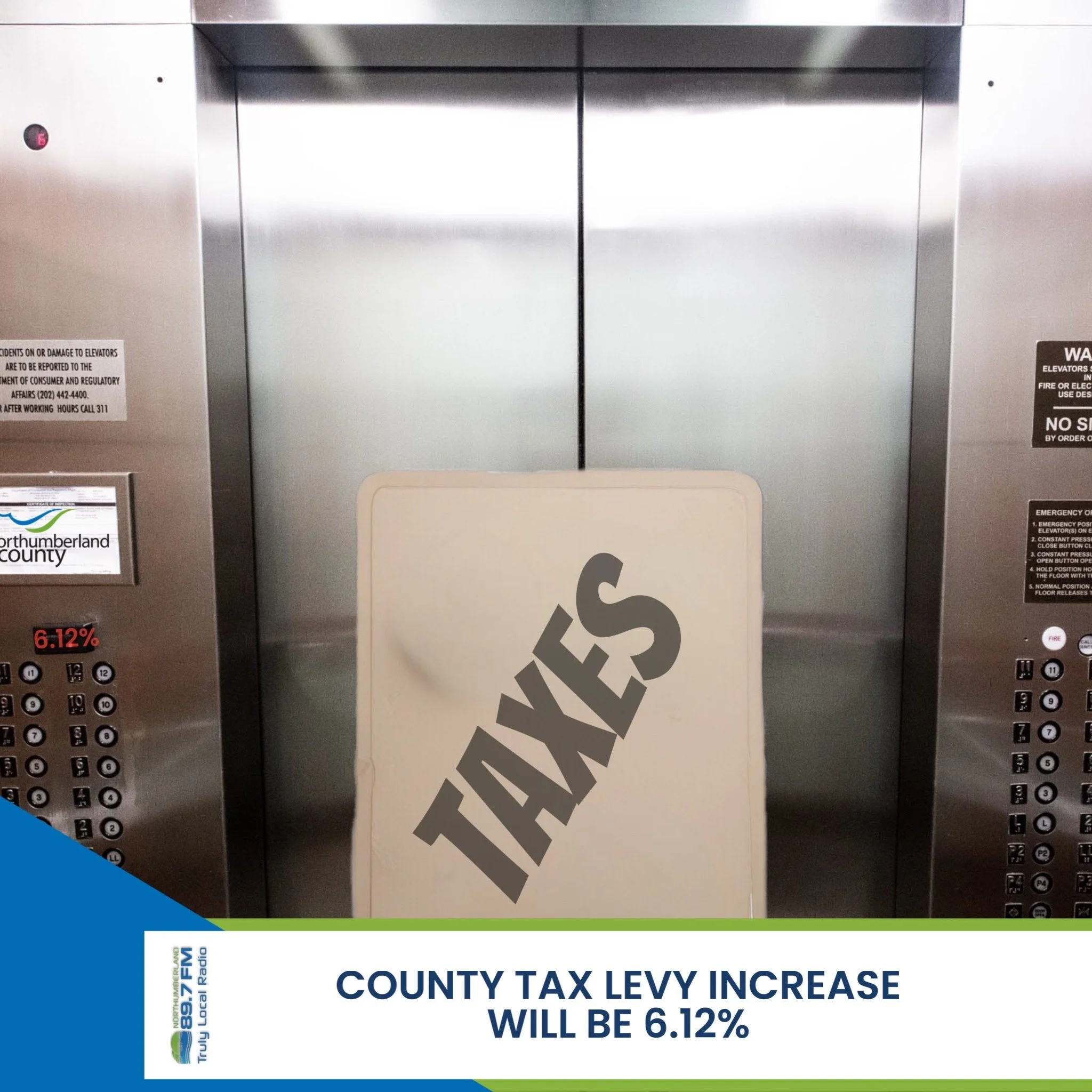 County tax levy increase will be 6.12%
