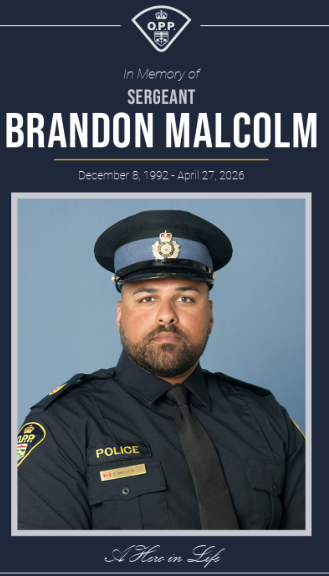 Stories of recently deceased Sgt. Brandon Malcolm paints a heroic portrait