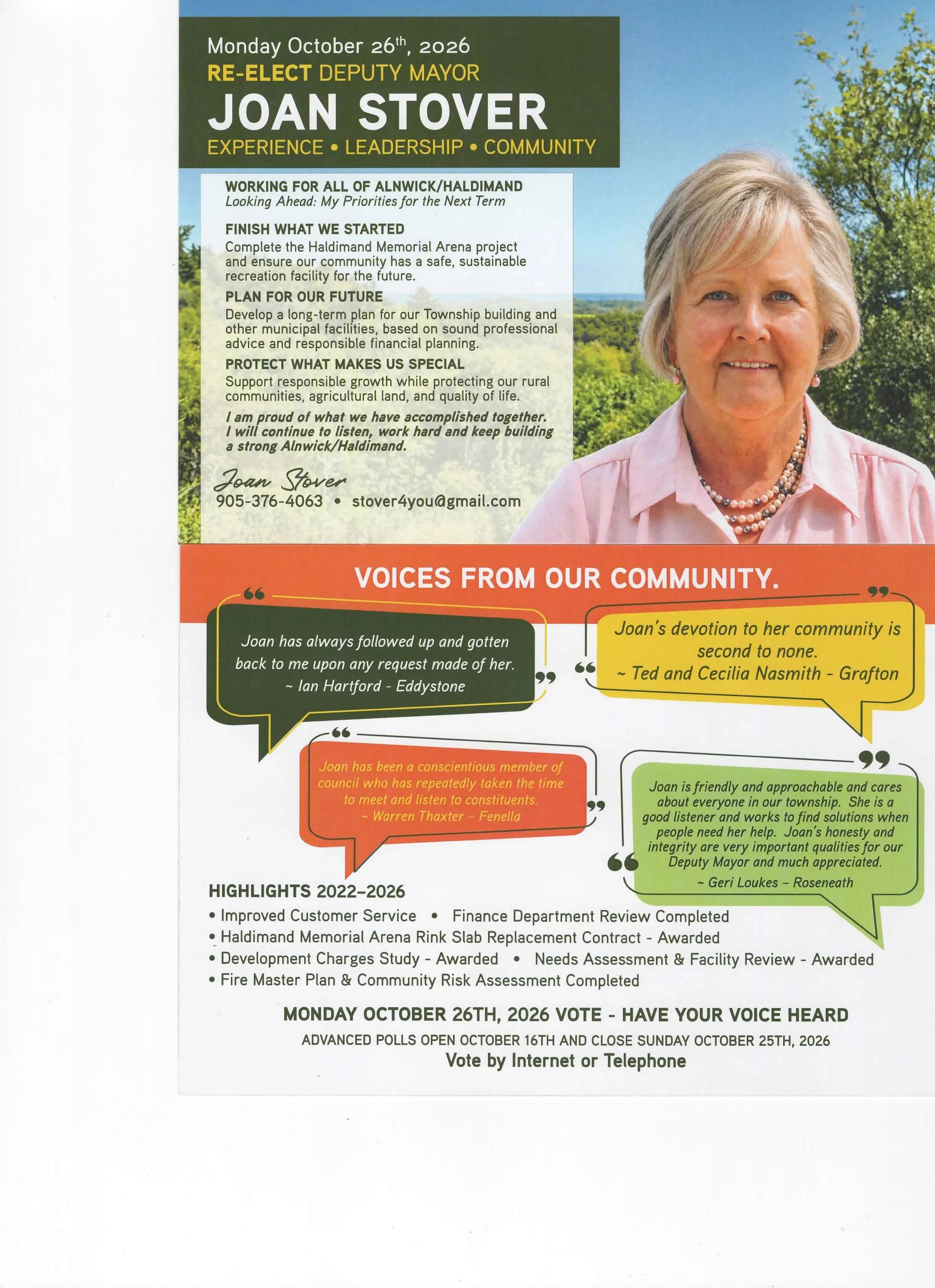 Deputy Mayor: Joan Stover