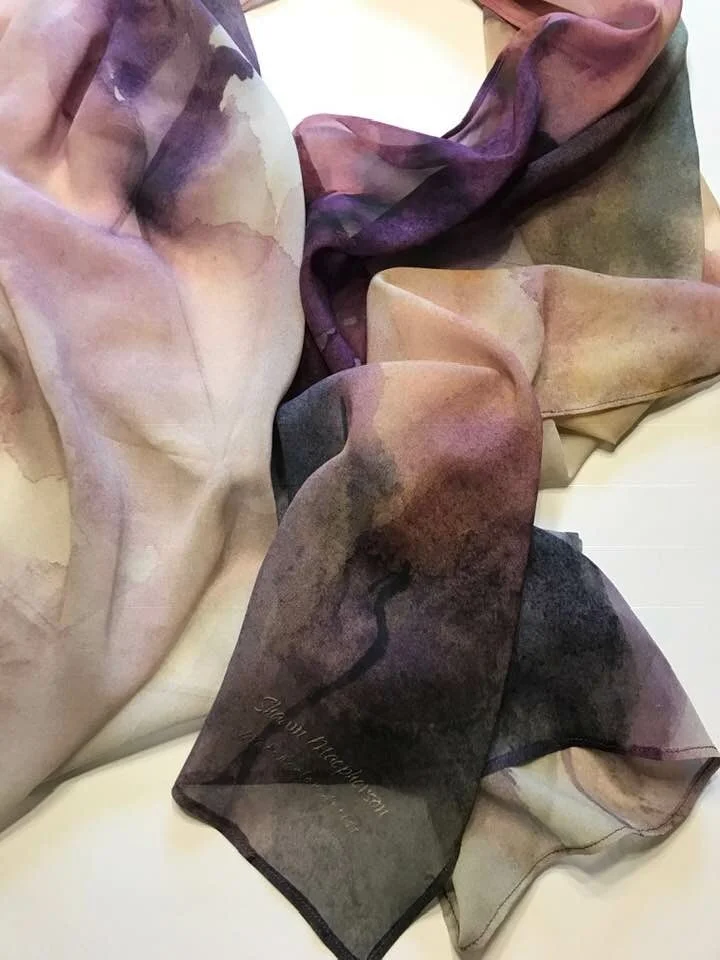 Hydrangeas  II - Big, Bold, Beautiful Silk Georgette Scarves - Long