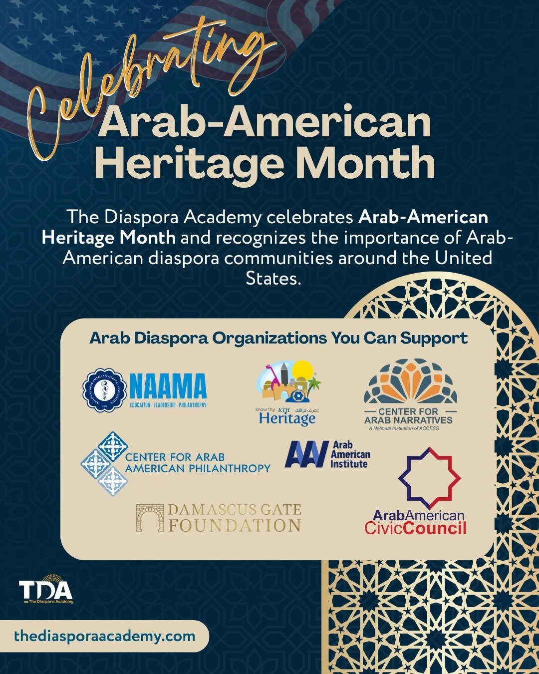 DYK? April is Arab-American Heritage Month.

This month, we celebrate the organizations doing extraordinary work to strengthen Arab-American communities, preserve their stories, and build their civic power.

Center for Arab American Philanthropy. Cen