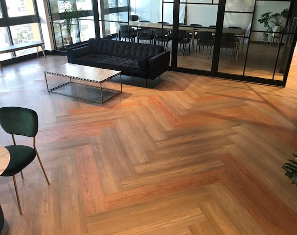 Commercial office vinyl planks