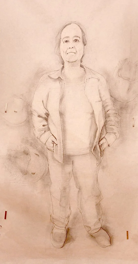 Portrait of Sarah Gladu, graphite on Okawara paper, 38 in W x 72 in H