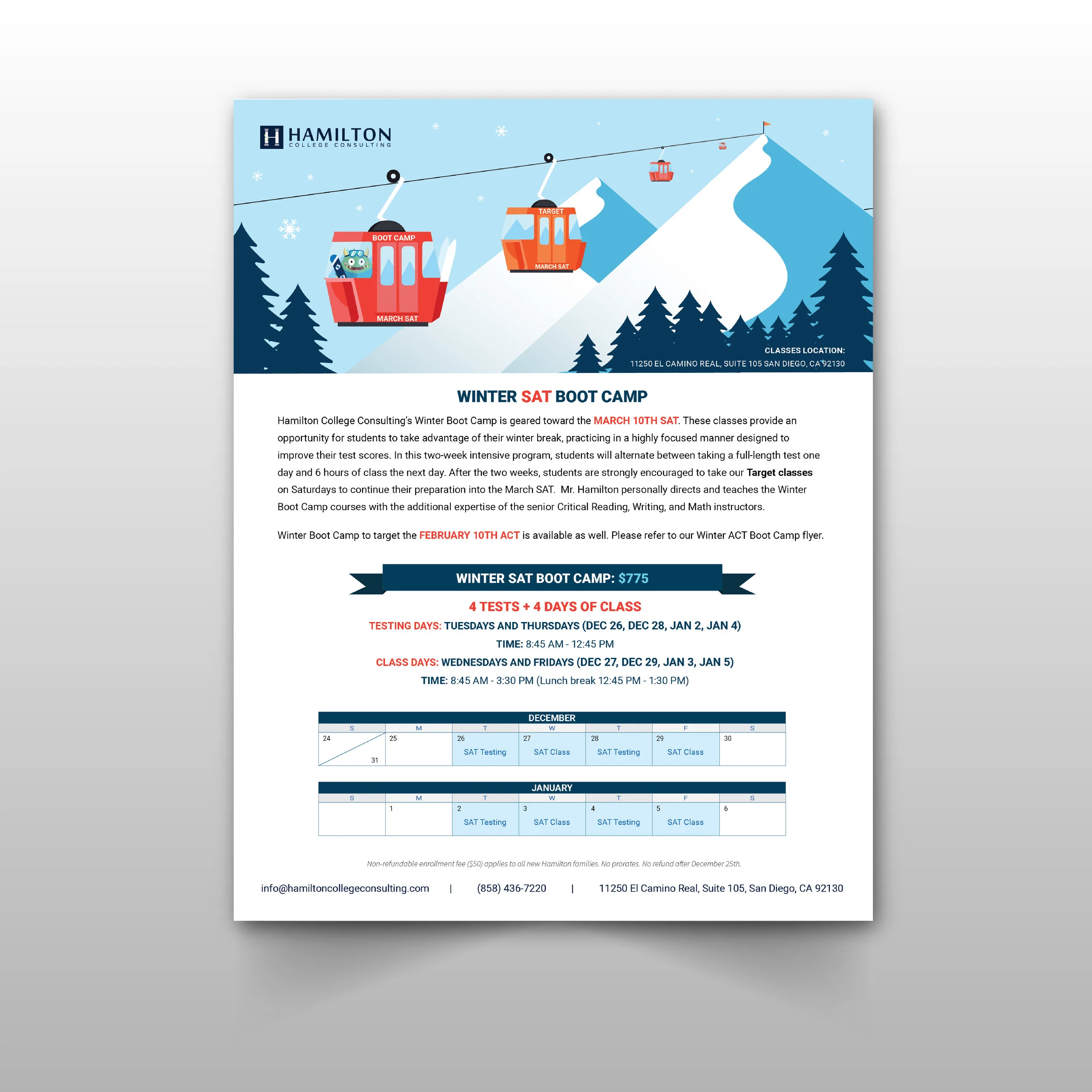 Winter SAT Bootcamp Flyer