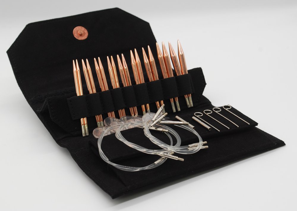 Lykke Cypra 5 Interchangeable Circular Knitting Needle Set - Black Vegan Suede