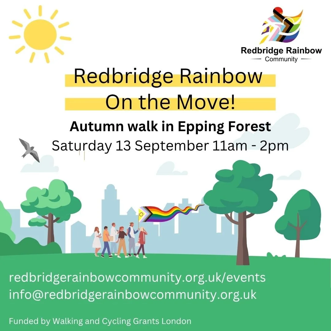 Join our autumn walk in Epping Forest led by our friends @eppingforestht . Book your free spot via link in bio!

Please do join us @kaleidoscope.romford @lgbtbdasn  @elop_lgbt  @eppingforestpride  @forestgaytepride 😀