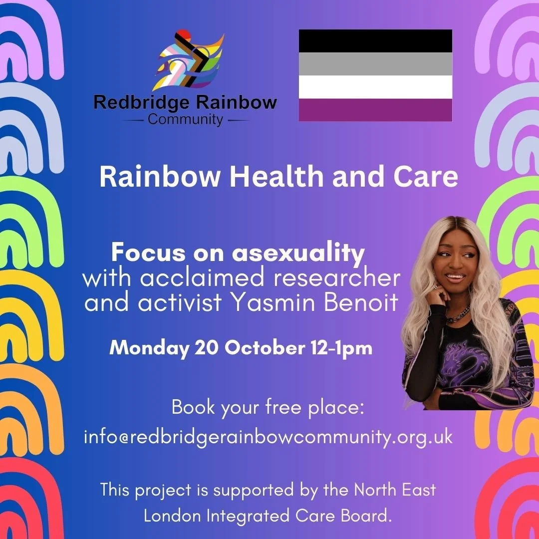 We're so lucky to have @y@theyasminbenoit joining us on 20 October for our online event focusing on asexuality. Do join us if you'd like to learn more about asexuality, the challenges asexual people can face and how to be a good ally. Link in bio to 