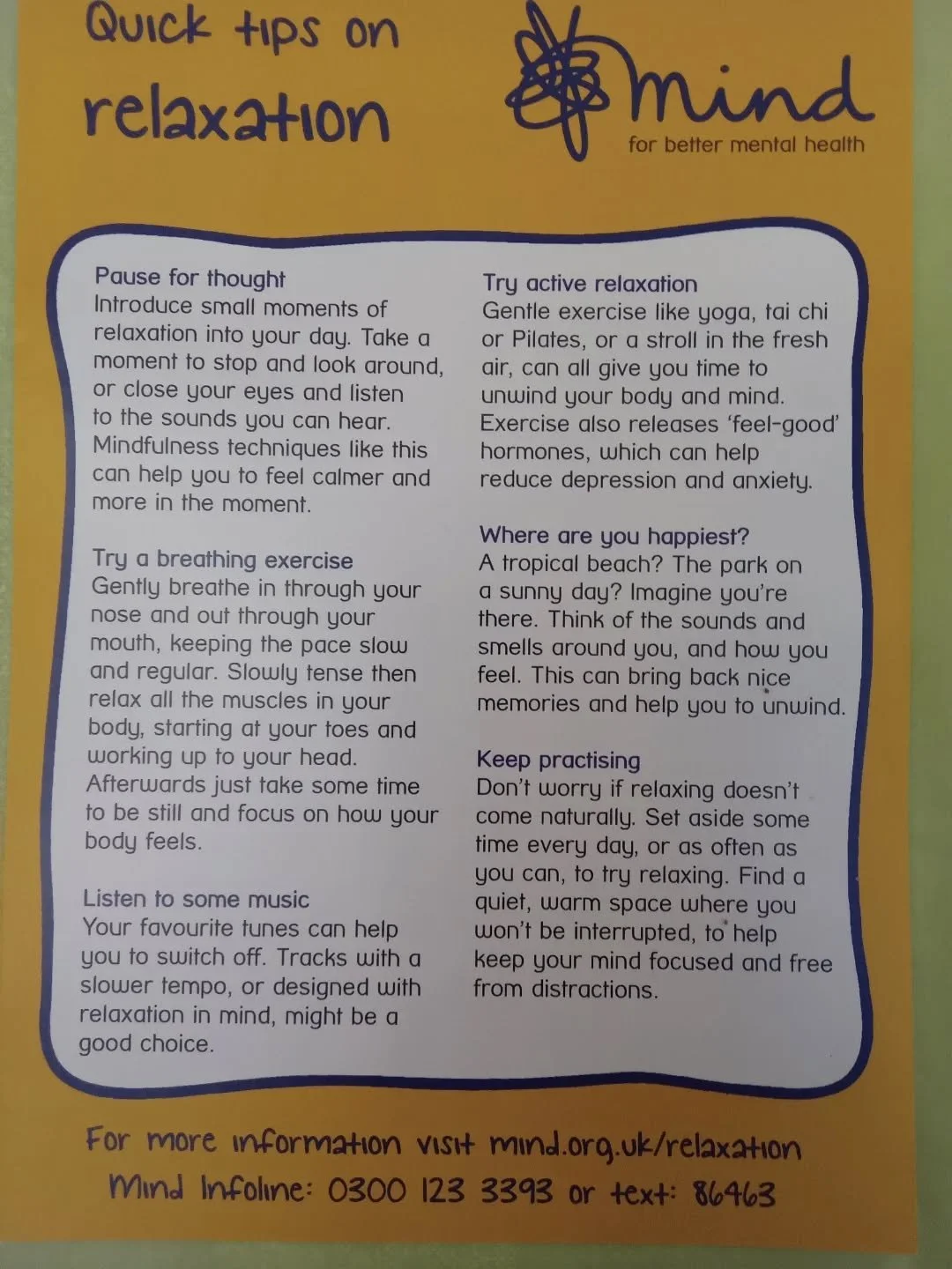 At our recent meet-up, people asked for support around mindfulness and relaxation. At the @healthwatchredbridge fair today, we got some great advice from @mindthnr for people who want to learn techniques to help relax and try mindfulness.
