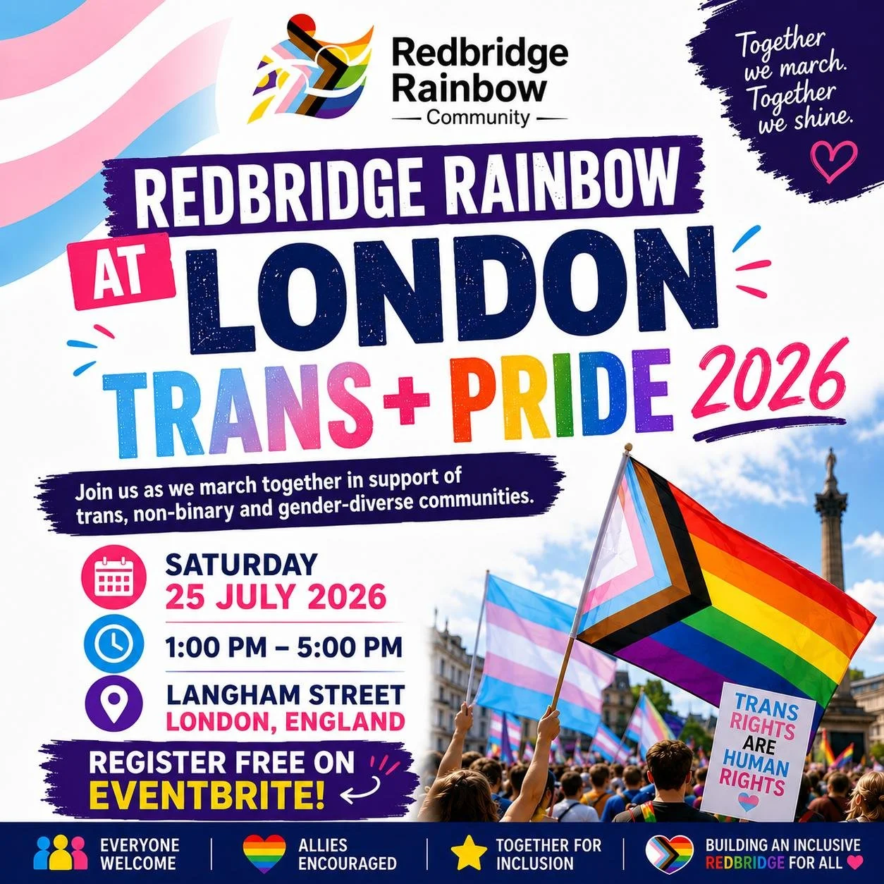 Redbridge Rainbow at London Trans+ Pride 2026