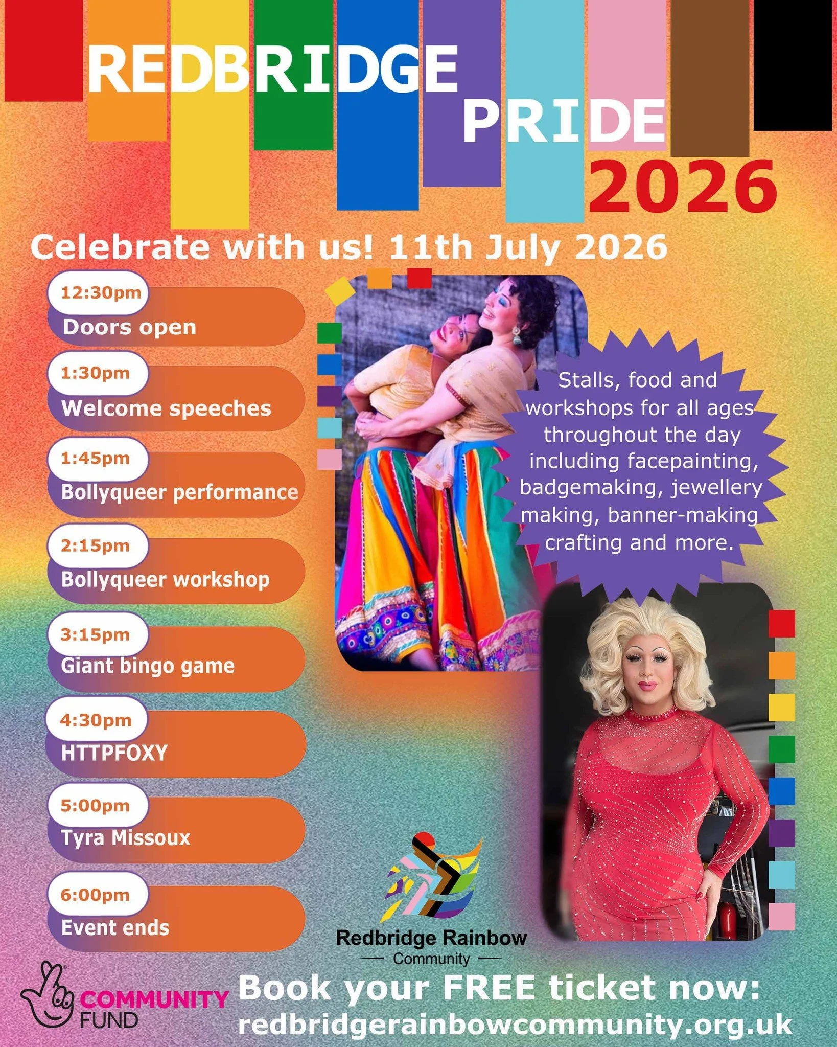 We're really pleased that @httpfoxy will be performing on the main stage at Redbridge Pride on Saturday 11 July - book your free ticket via link in bio.