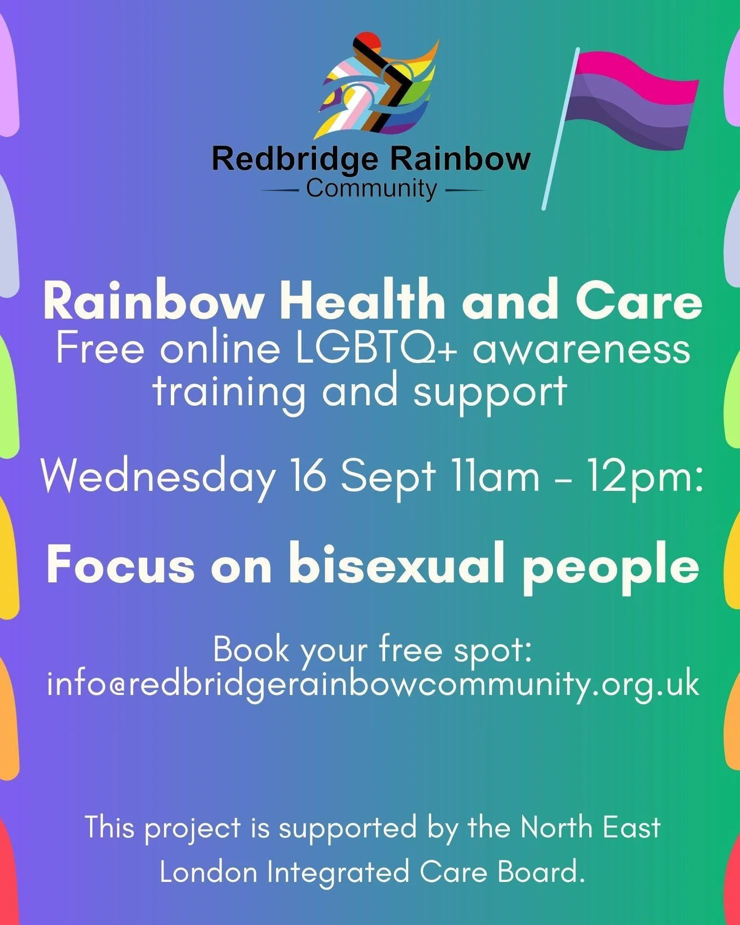 Join us at 11am on Weds 16 Sept at our latest free online LGBTQ+ awareness when we'll focus on bi, bisexual and pansexual people and their experiences and needs, as well challenge some of the myths that exist. It will be as a safe space to ask any qu
