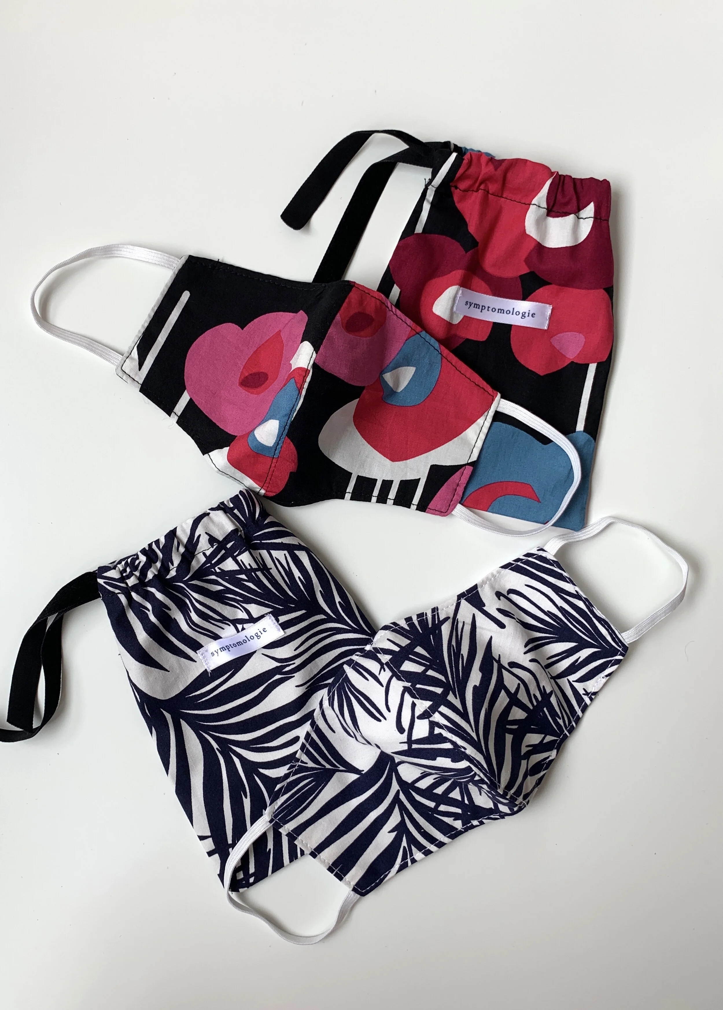 navy palms / stripes + blooms duo