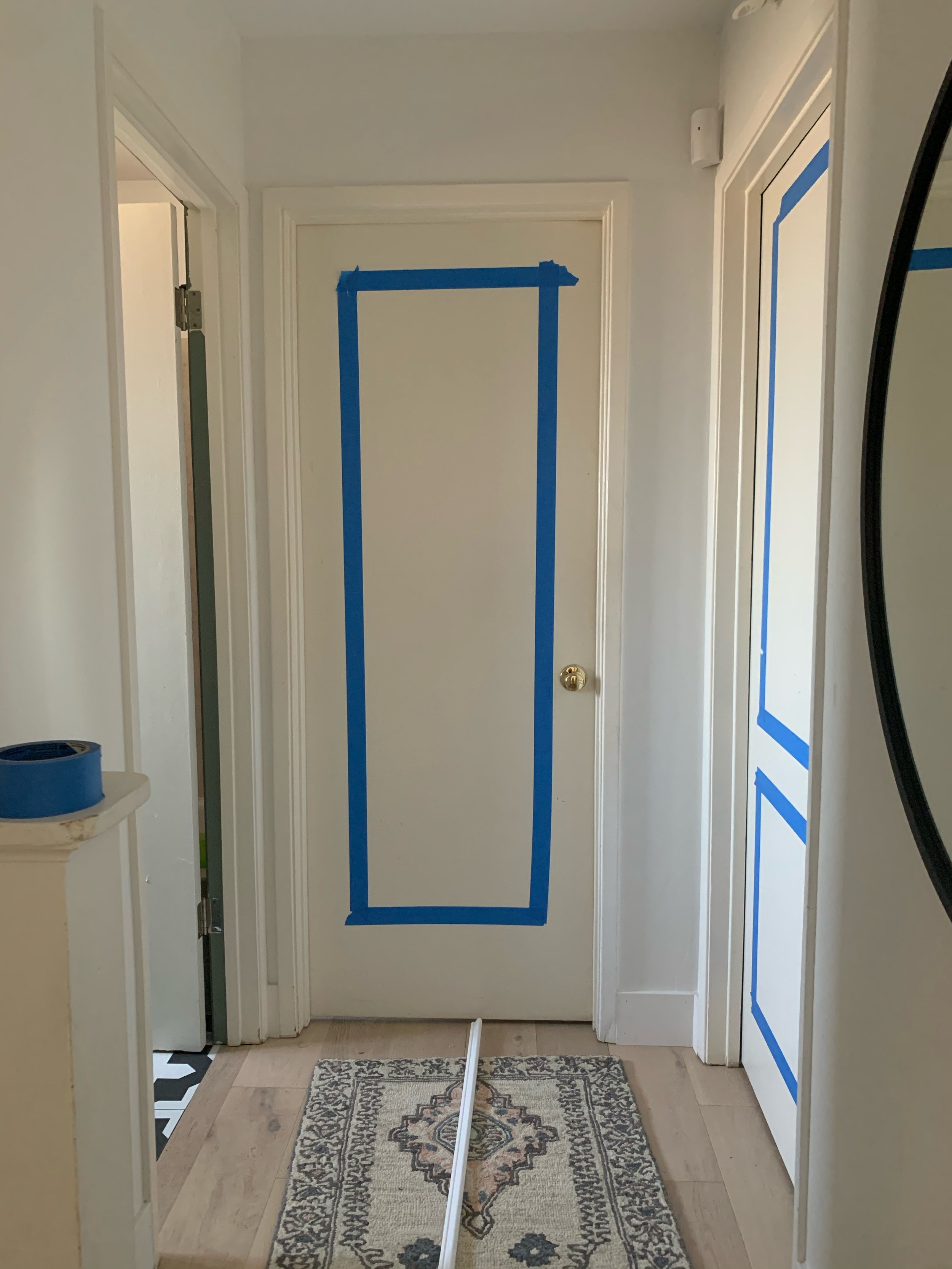 Thrifty Artsy Girl: From Hollow Core Bore to a Beautiful Updated Door: DIY  Slab Door Makeover using Trim and Paint