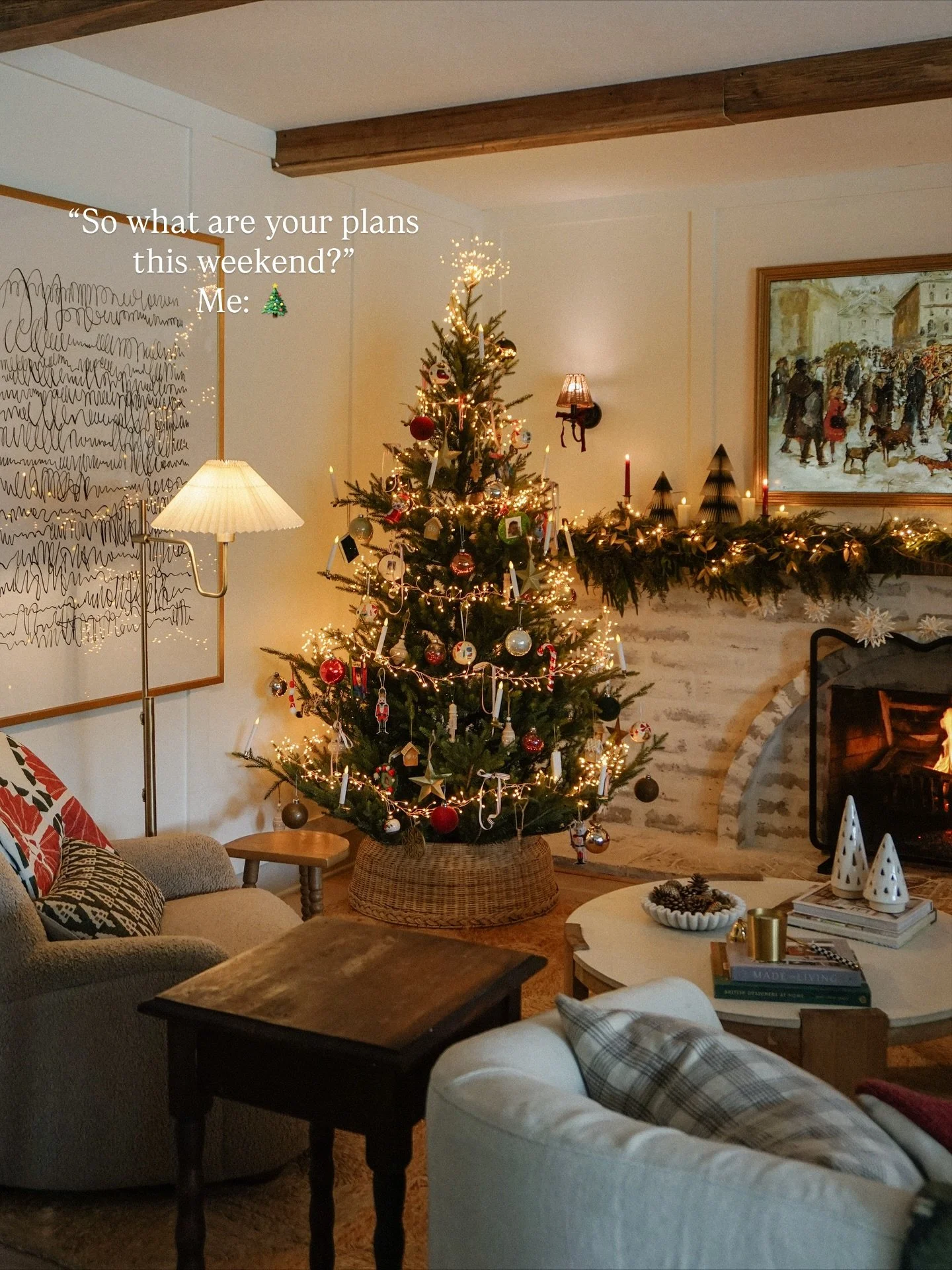 Happy Christmas decorating to everyone who celebrates 🎄from my favorite Christmas room in our home ☺️

This was last year&rsquo;s decor, but honestly, I don&rsquo;t think it&rsquo;ll look much different this year. I love our mix-and-matched tree, th