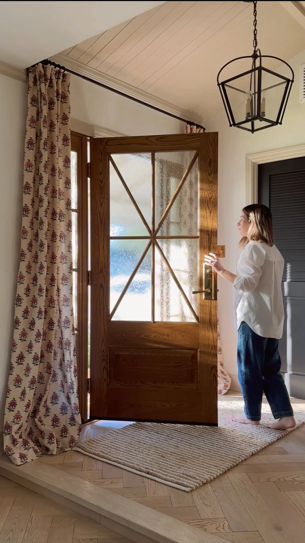 Adding Curtains Over Our New Front Door. — REBECCA & GENEVIEVE