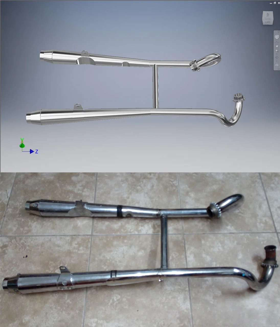 3D Model / Supplied set of headers.