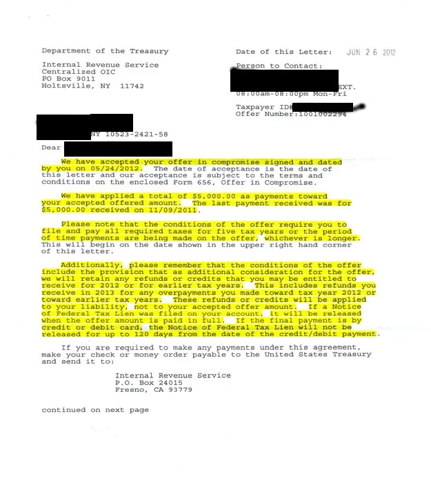 SETTLEMENT OF TAX DEBT with an offer in compromise — Genesis Tax