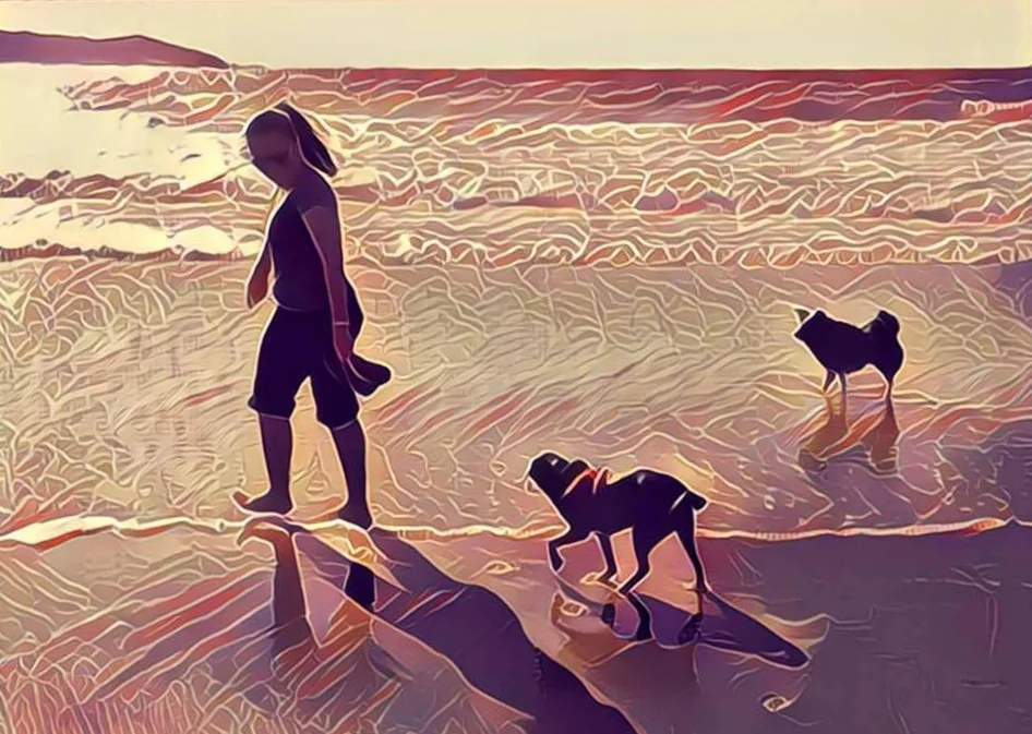 Momo, Lance, and I at Fort Funston in SF.