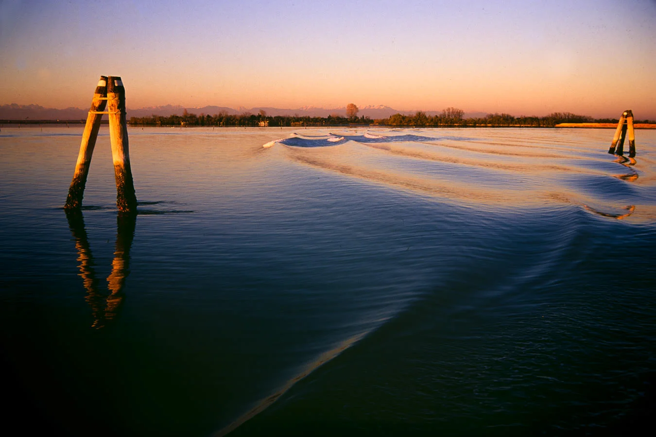Sunset in the lagoon