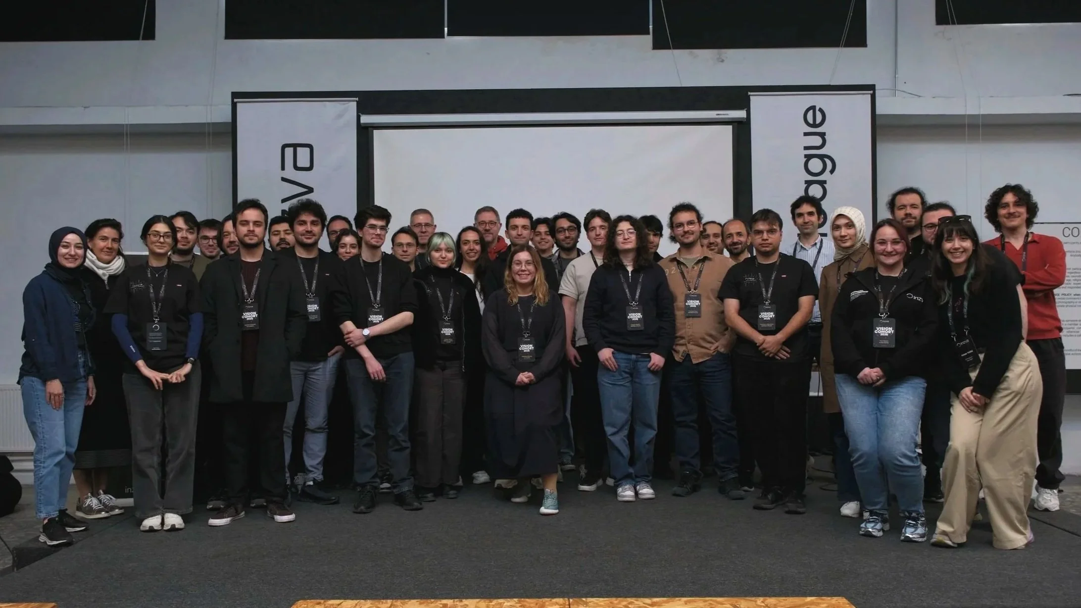 Participants posing in the stage