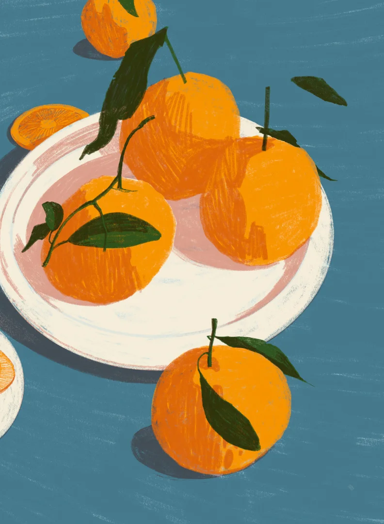 illustration-oranges-plate-blue-tablecloth-matthew-carey-simos.jpg