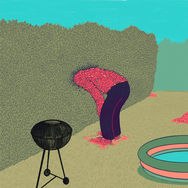 shirtless-man-sticking-head-in-hedge-at-bbq.jpg