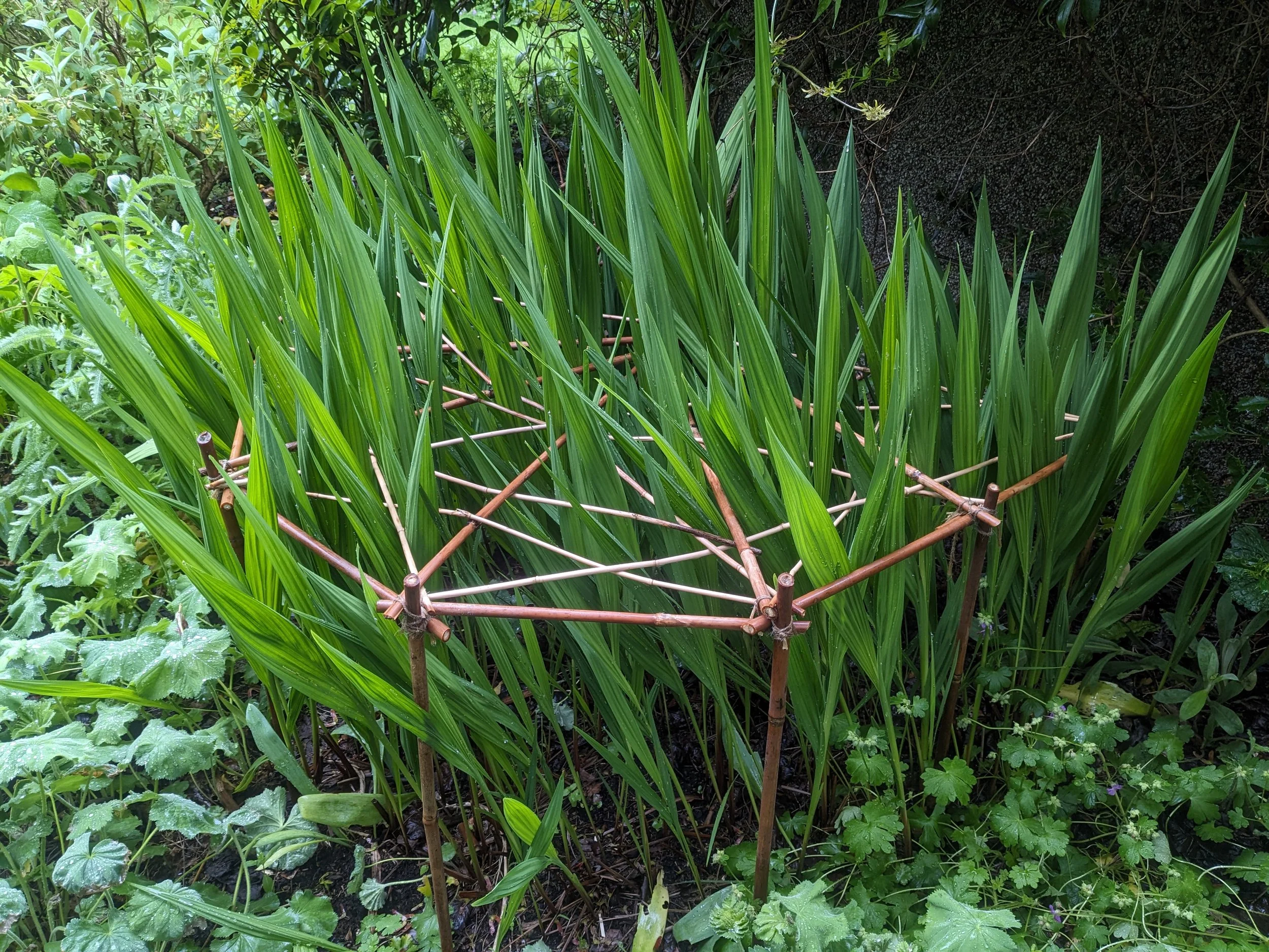 Garden supports, sculpture and planters