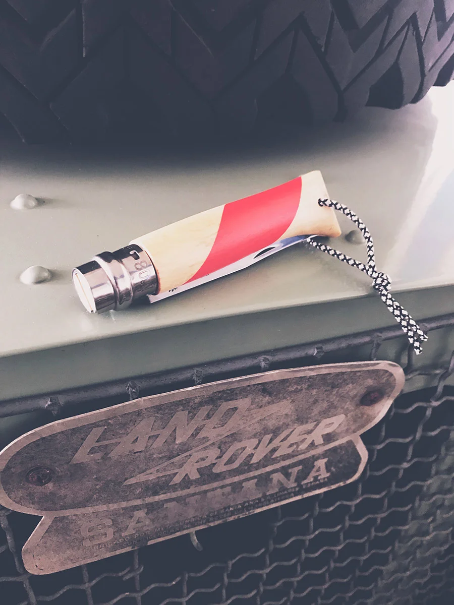 This particular No. 8, a gift from my father, features a red SCUBA slash painted on the beech wood handle.