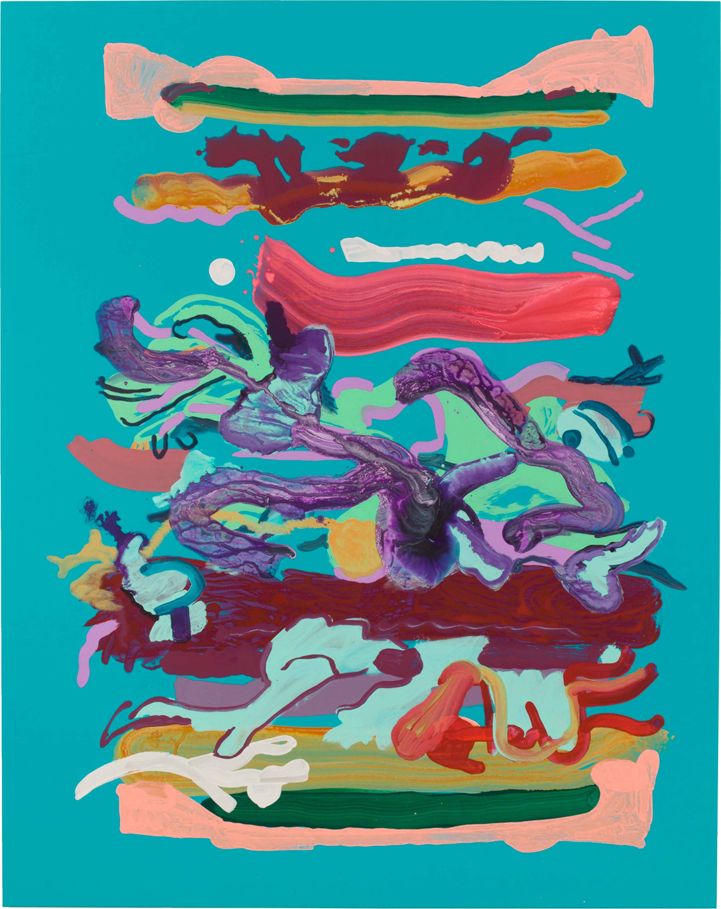  Drew Beattie and Ben Shepard  Sandwich on Blue  2015 acrylic on canvas 96 x 76 inches 