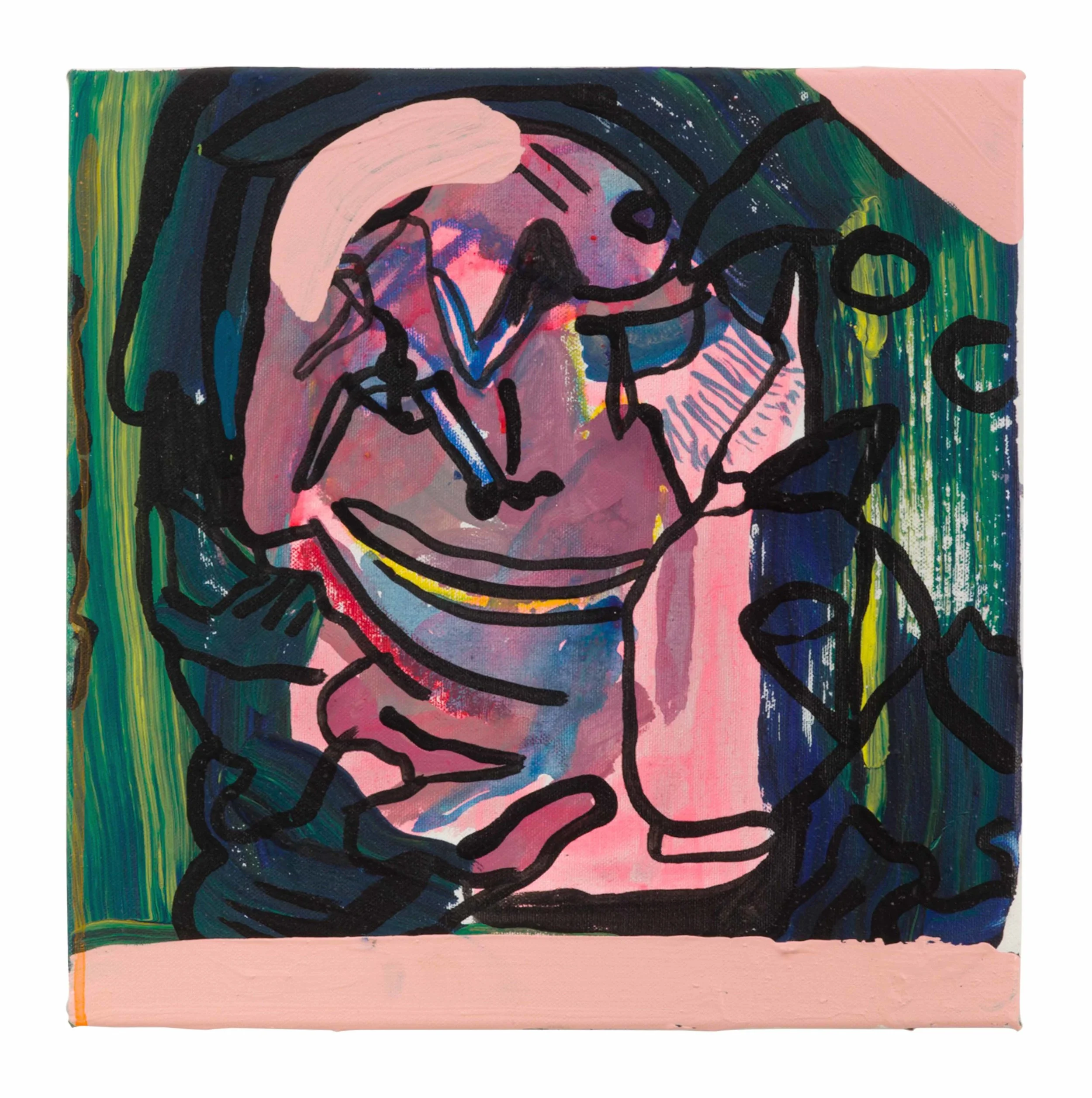Drew Beattie and Ben Shepard The Conversion 2015 acrylic on canvas 14 x 14 inches