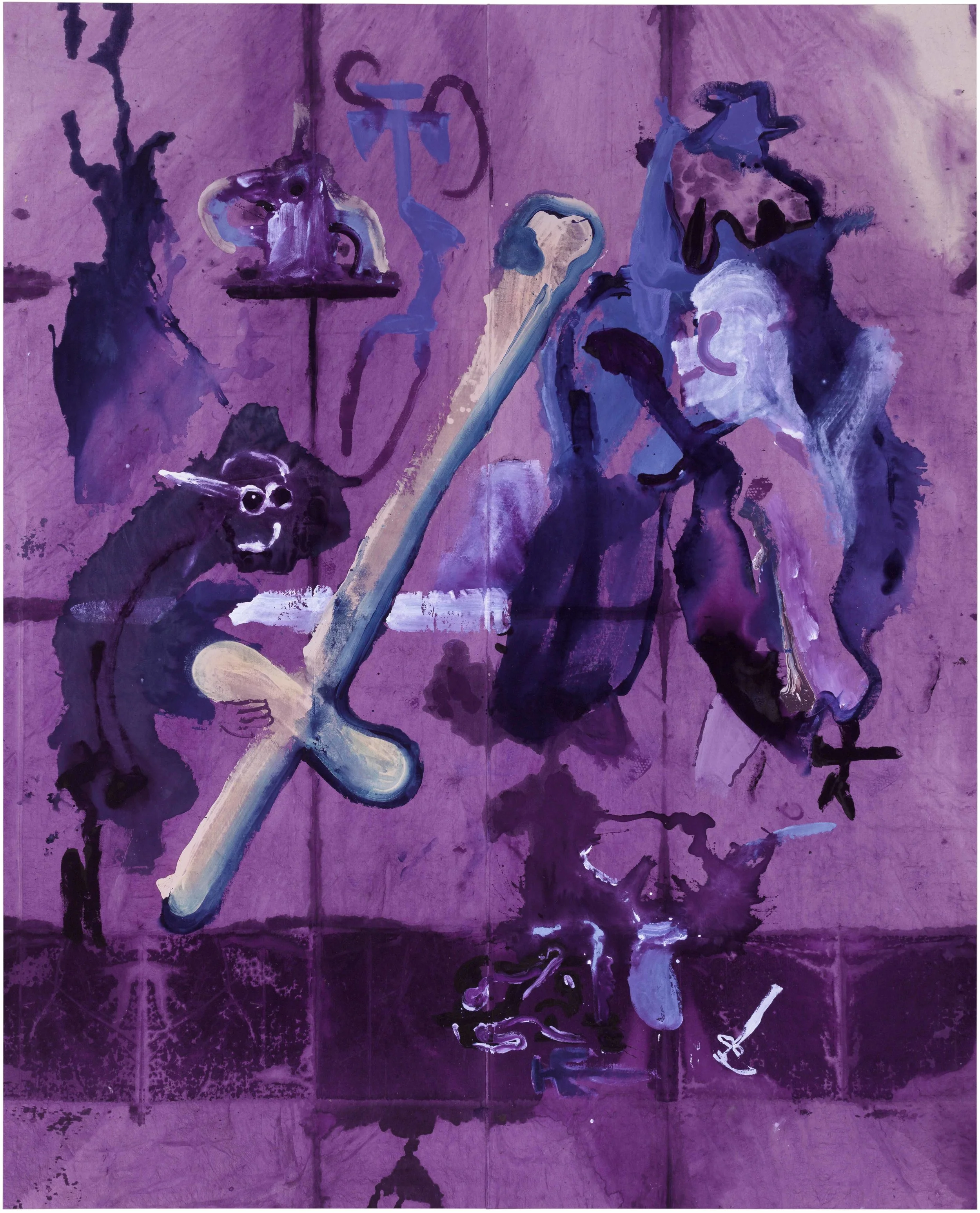 Drew Beattie and Ben Shepard The Sword 2015 acrylic on canvas 166 x 134 inches