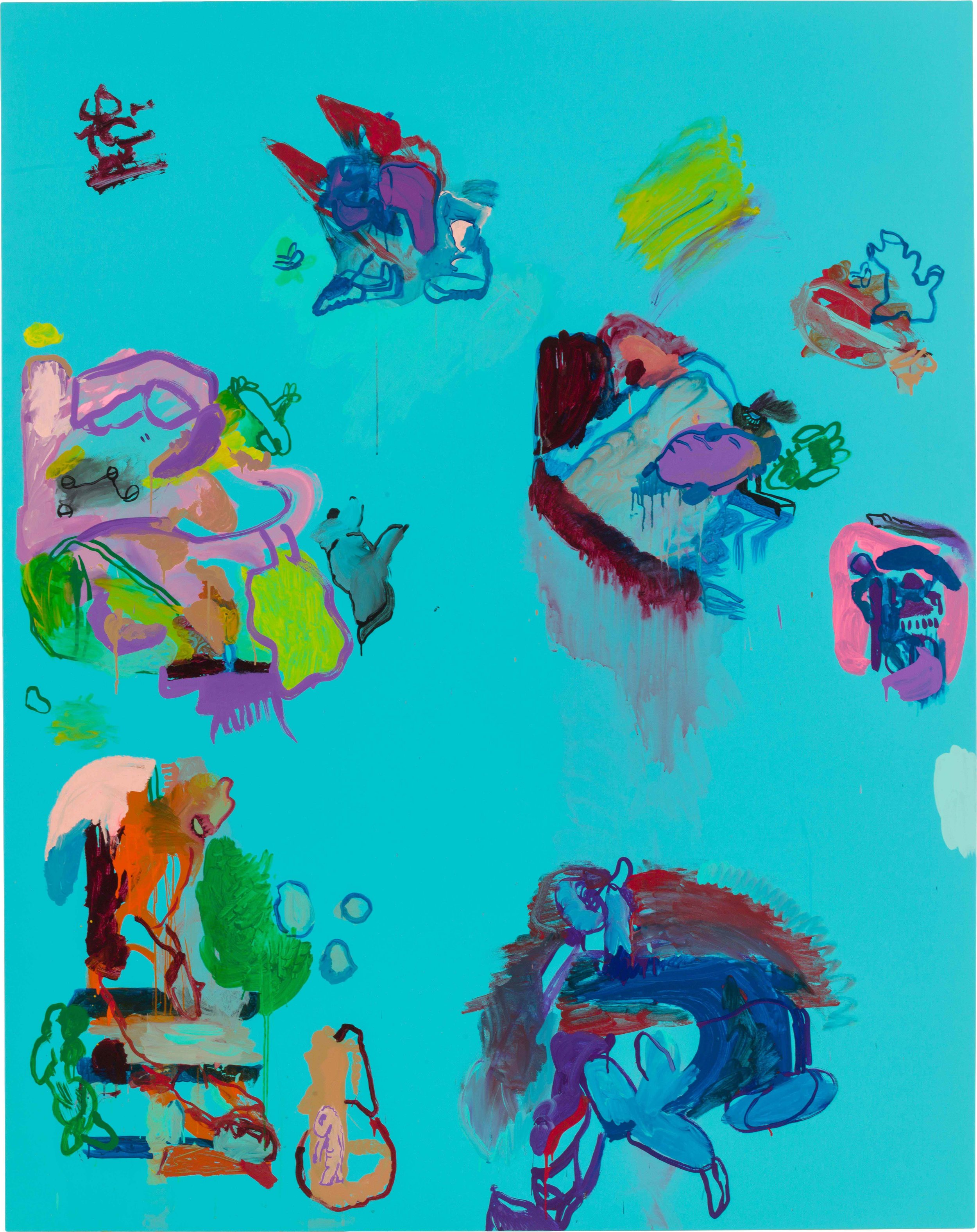  Drew Beattie and Ben Shepard  Blue Chart  2014 acrylic on canvas 96 x 76 inches 