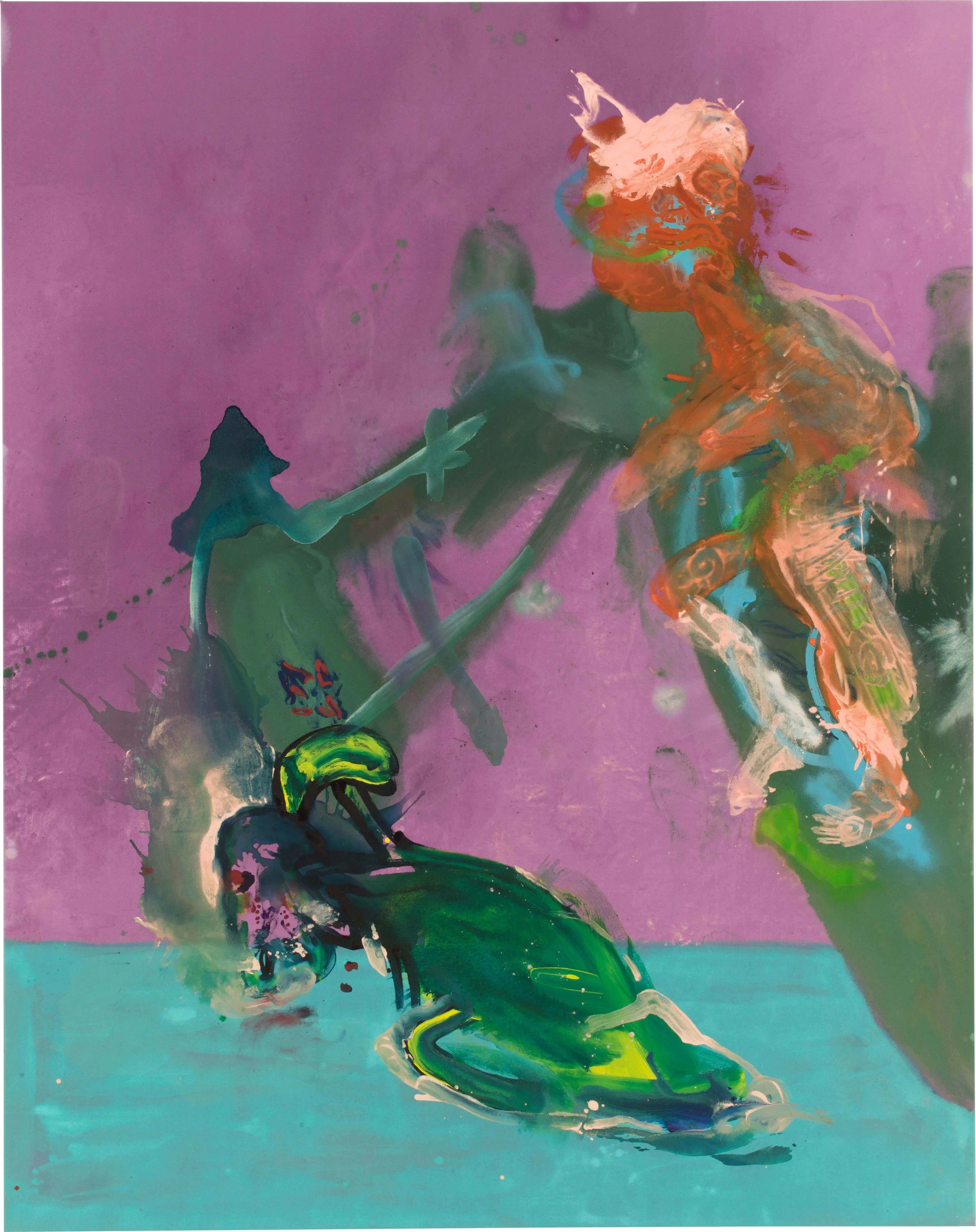 Drew Beattie and Ben Shepard High and Low 2014 acrylic and spray paint on canvas 96 x 76 inches