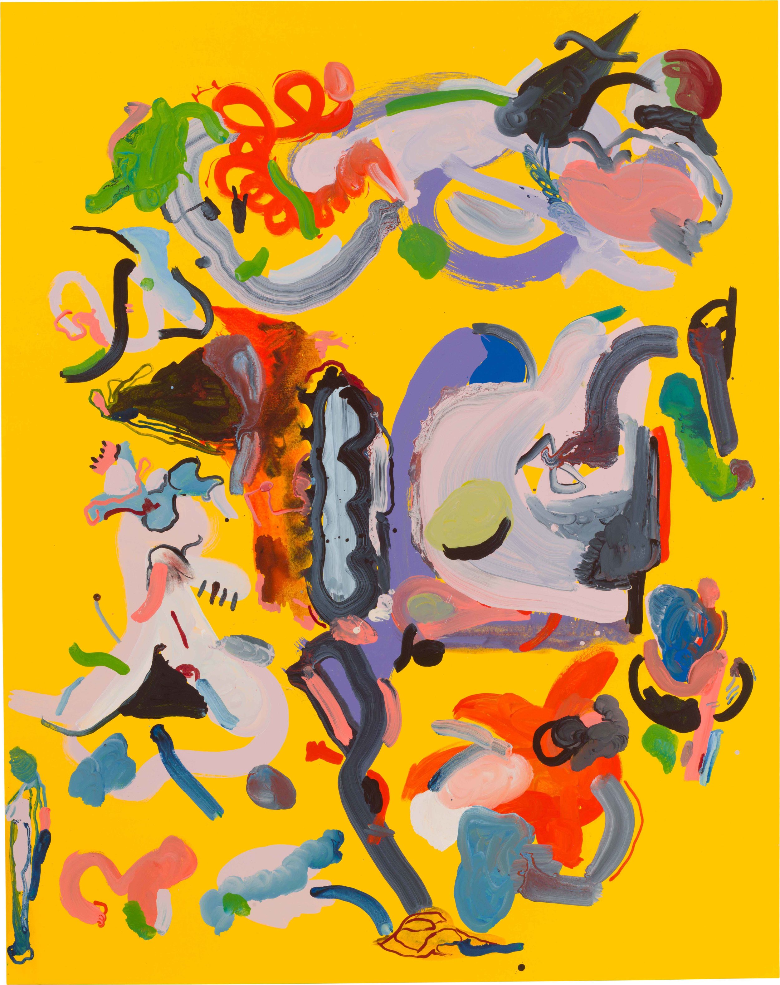  Drew Beattie and Ben Shepard  Yellow Chart  2014 acrylic on canvas 96 x 76 inches 
