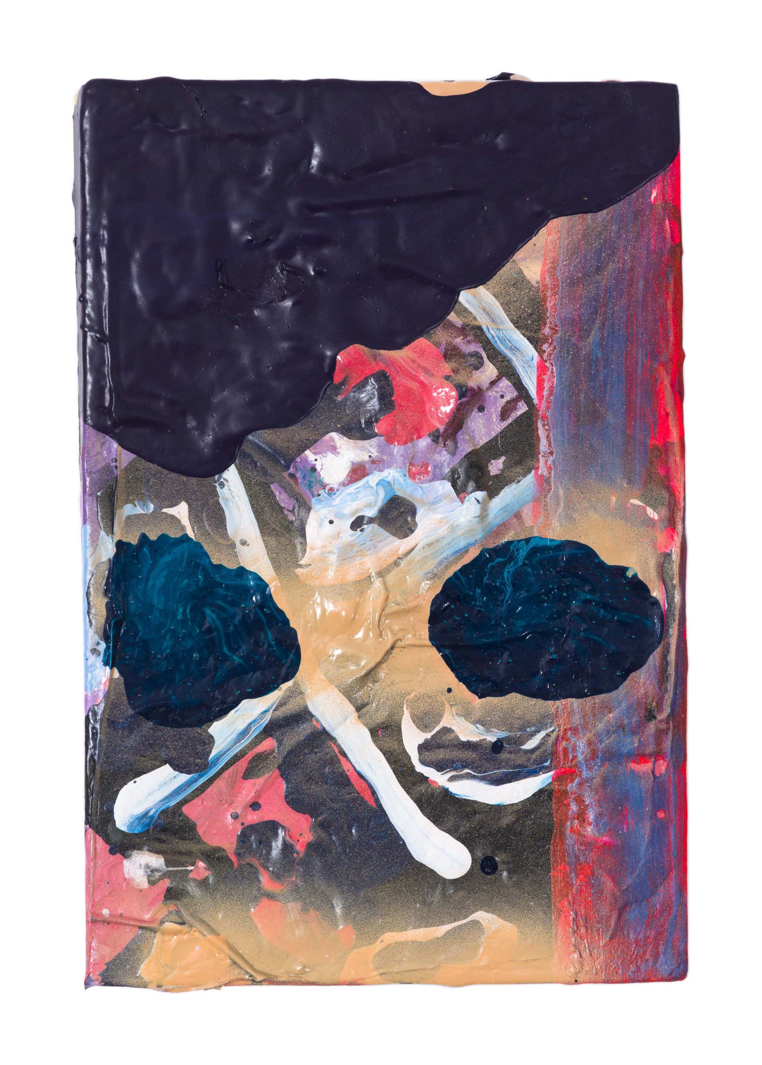  Drew Beattie and Ben Shepard  Poverty and Progress   acrylic and collage on used book 2016 8 ¼ x 5 ½ inches 